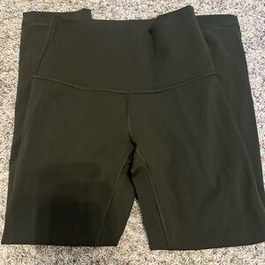 Olive Green Lululemon Wunder Under Cropped Leggings